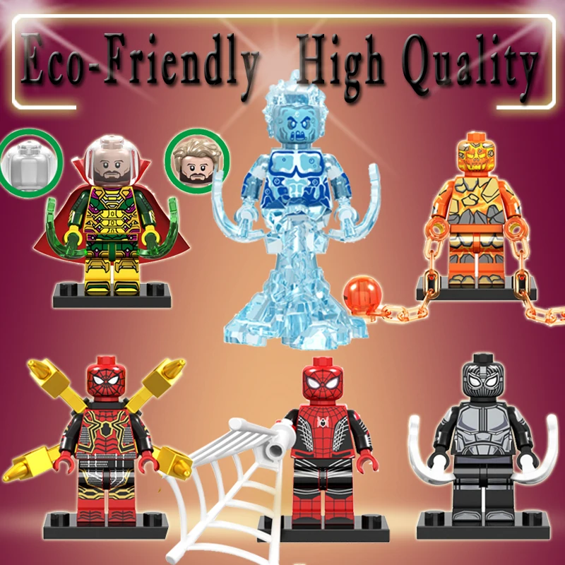 

spider man super heroes new far from home melting man hydro-man mysterio model building blocks bricks figure toys for child gift