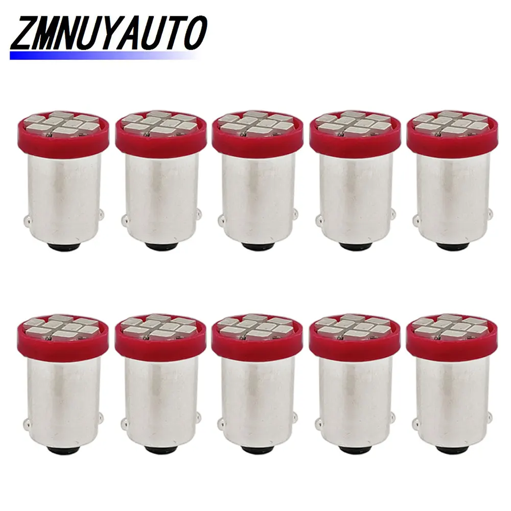 100X авто светодиодный BA9S 8SMD 1206 H6W T4W 8 габаритный Автомобильный Фонарь Авто Клин