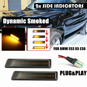 

Smoke Side Marker Lights LED Repeater Exterior 2pcs Set Car For BMW E53 X5 E36