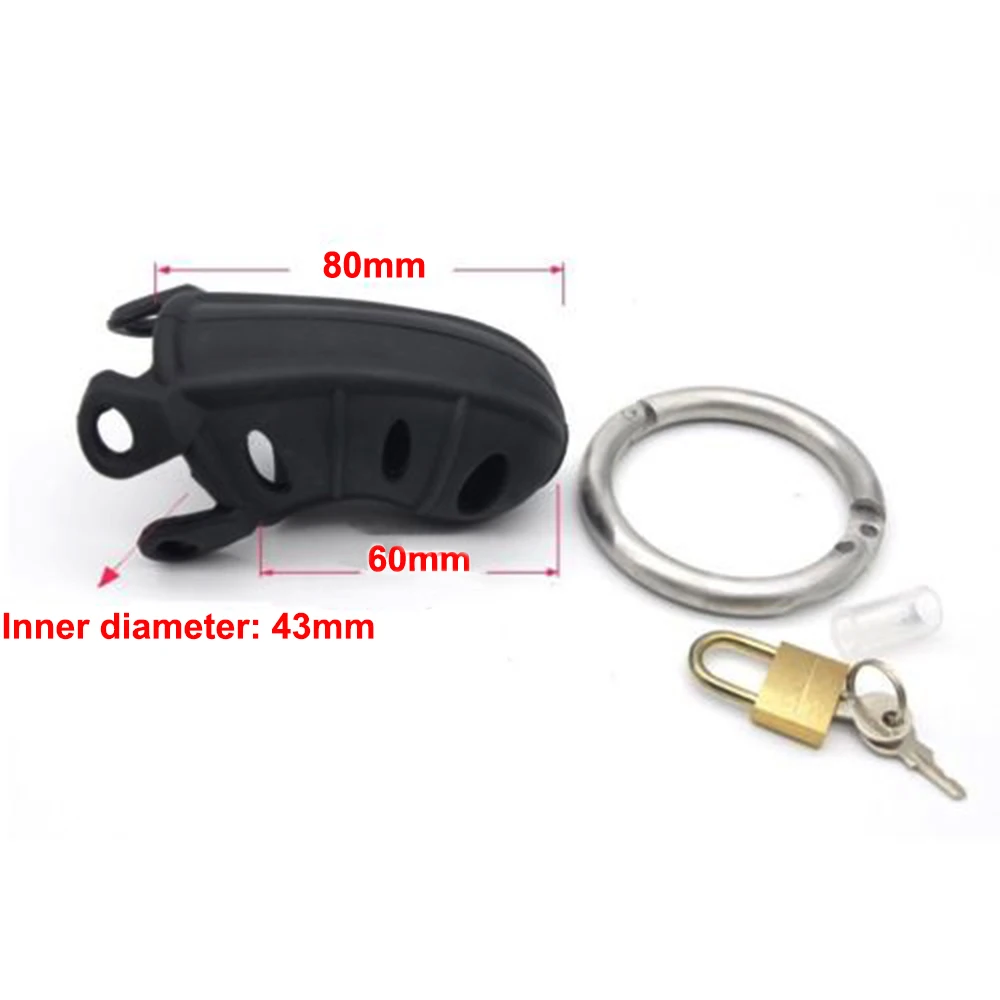 Cock Cage Men's Virginity Lock Lockable Silicone Penis Cock Ring Sleeve Lock Sex Toys For Men Male Chastity Device Adult Product