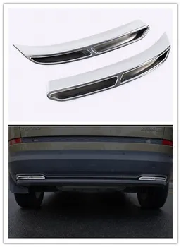 

ABS Chromed Exterior Rear Exhaust muffler tail Pipe Outlet Decoration Trim 2PCS For Skoda Kodiaq 2016 2017-2018 2019 2020
