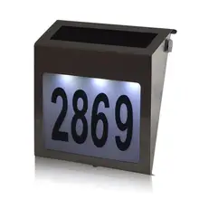 Номер световой пластины светодиодный Солнечный дом Светодиодная лампа знак для уличный домик дверь отеля адрес табличка почтовый ящик дропшиппинг