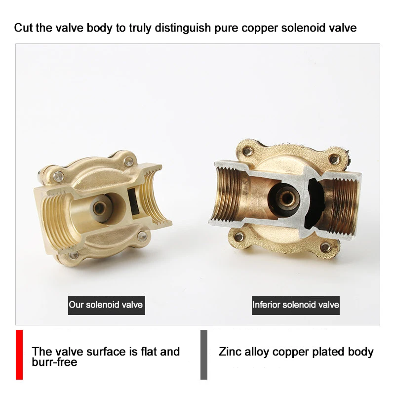 Non Hot 3/4"1" 1-1/4"1-1/2" 2" Solenoid Valve Water Air Oil Brass Normally Closed Electric 220v 12v 110v 24v For Long-time Worki