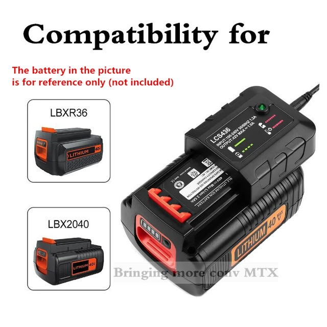 Newest charger For Black & Decker Li-ion battery charger 40V MAX high  quality For Black