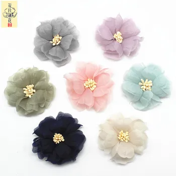 

50pcs 6cm Mini Chiffon Fabric Flower for Handmade Diy Wedding Bouquet Flower Home Diy Decoration Headwear Decoration