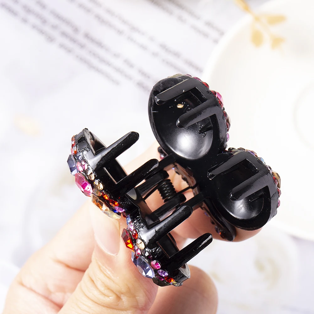 Frauen Kirsche Strass Haar Krallen Krabben Haarnadeln Kristall Haar Clips Barrettes Pferdeschwanz Mädchen Haar Zubehör Ornamente Hairgrip – Detail 7