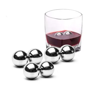 

6Pcs Bar Club wine accessories Stainless Steel Ice Whiskey Vodka Stones Ball Ice cube Stone Beer Wine Cooling Ball