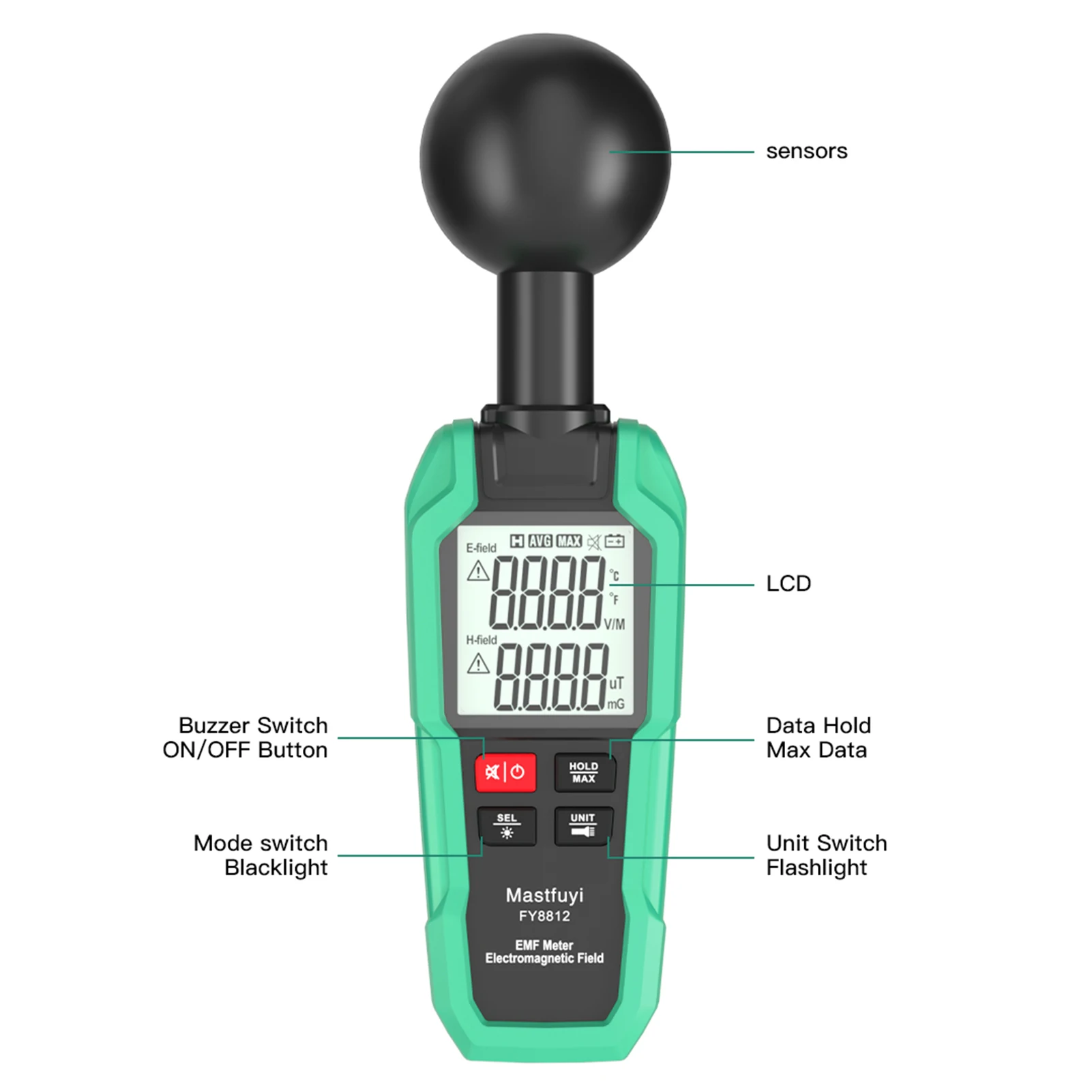 EMF Meter Electromagnetic Field Tester High Precision Electromagnetic Radiation Gauge Electromagnetic Wave Radiation Detector compression force gauge