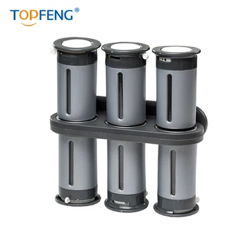 

Topfeng Spice Jar Pepper Shaker Box Seasoning Cans Salt Cruet Bottle Kitchen Standing Spice Rack Set 6pcs Jars Rack Holder