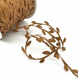 Vibrant Silk Leaf - Shaped Artificial Green Leaves for DIY Crafts and Decoration - 10 Yards (Coffee)