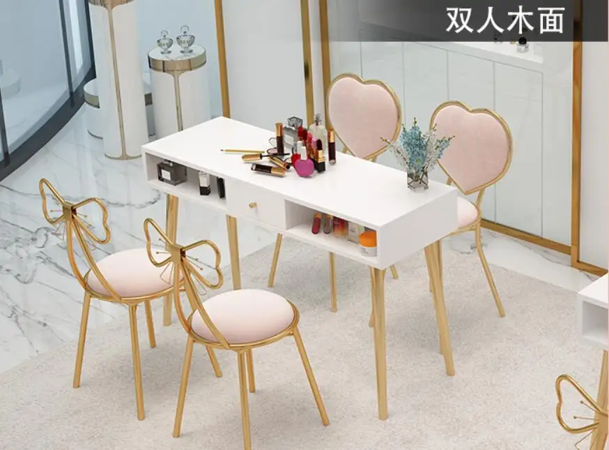 Manicure table and chair set combination Nordic net red single double double layer manicure station special economic ins