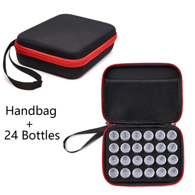 

24 Bottles Diamond Painting Accessories Container Storage Bag Box Carry Case