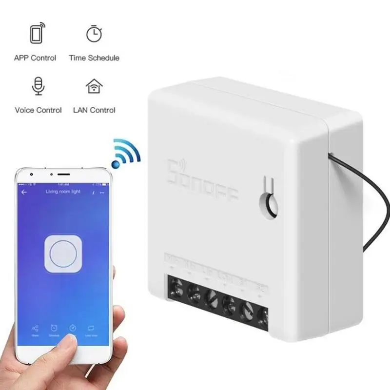 Мини Сделай Сам Интеллектуальный переключатель Wi-Fi модуль с таймером 10A 2 позиционный переключатель Поддержка app/LAN/голосовой пульт дистанционного управления Управление "сделай сам" для Умный дом автоматизации