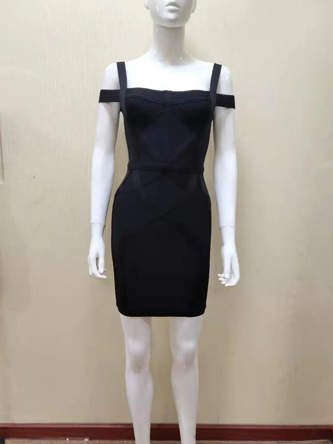 Vestidos сексуальное черное красное повязное платье без рукавов дизайнерское модное вечернее платье Vestido - Цвет: Черный