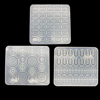 

Rectangle Round DIY Crystal Epoxy Bracelet Necklace Pendant Mold Resin Handmade Pendant Making Silicone Mold