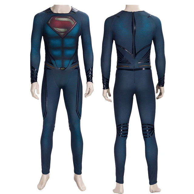 Man Of Steel Superman Clark Kent Battle Suit Halloween Cosplay Costume Set  - Magic Wardrobes