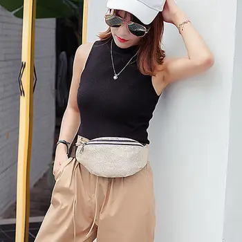 

Women PU 2020 new fanny pack handbags chest waist bag women belt bag waist Punk Fanny Waist pack hot sale
