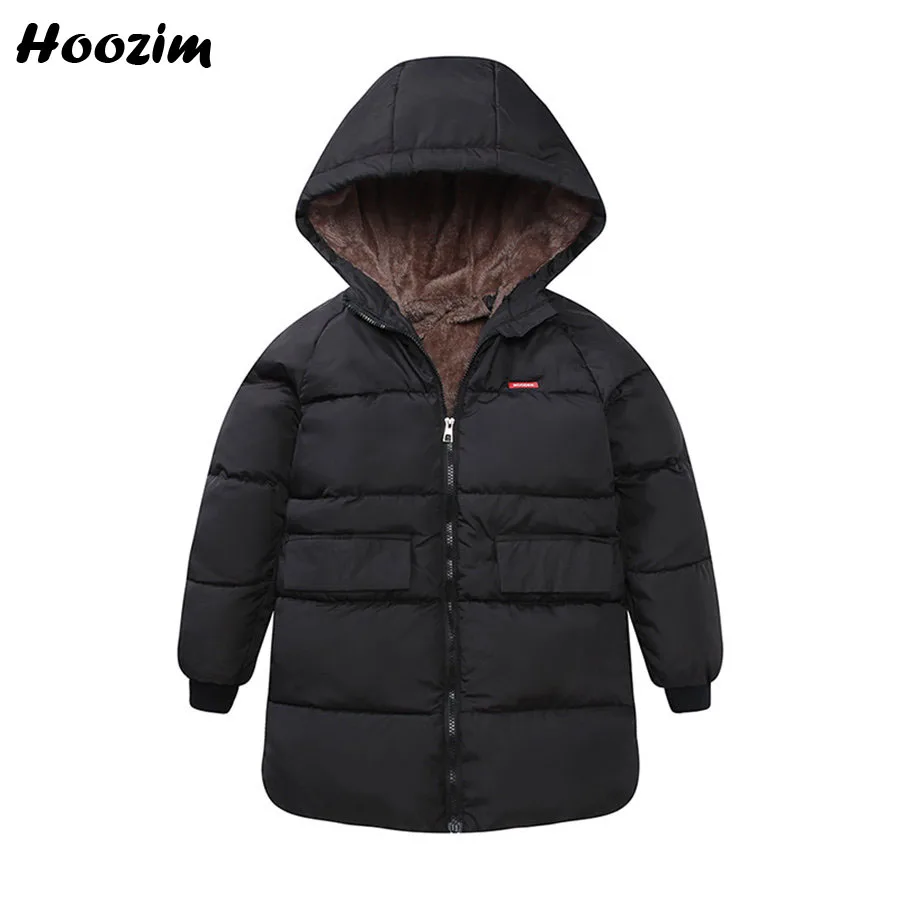 

2019 Velvet Jacket For Boys 6-12 Years Fashion Black Hooded Solid Parka Children Winter Yellow Fleece Outerwear Coat For Girls