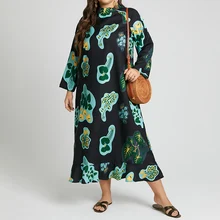 

VONDA Plus Size Sundress Autumn Bohemian Women Long Maxi Dress Vintage Floral Printed Long Sleeve Party Casual Vestidos 5XL