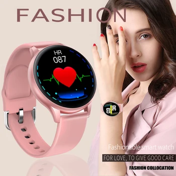 

Women Smart Watch Full Touch Screen Real-time Activity Tracker Heart Rate Monitor Sports Ladies Smart Watch Men For Android IOS