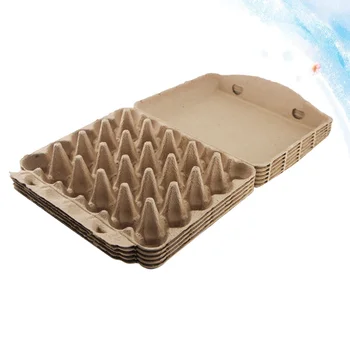 

5Pcs 30 Grids Egg Storage Box Paper Pulp Egg Tray Container Anti-break Native Egg Holder Shakeproof Egg Storage Box for Home Sto