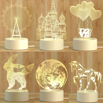 

Cartoon 3D Novelty Light LED Lights New Arrivals Children Bedroom Lamp Soft Light Birthday Gifts Night Lamp Christmas Usb Gift