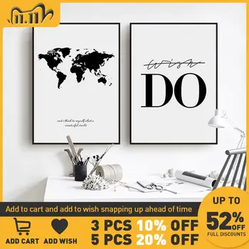 

Nordic World Map Canvas Painting Wall Art Poster And Print Wall Pictures For Living Room Decorative Picture Plakat Home Decor