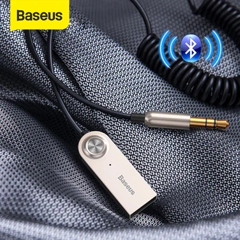 

Baseus USB Bluetooth Adapter Aux Bluetooth V5.0 Receiver Audio Transmitter Bluetooth Dongle for Car 3.5mm Jack Car Adapter Cable