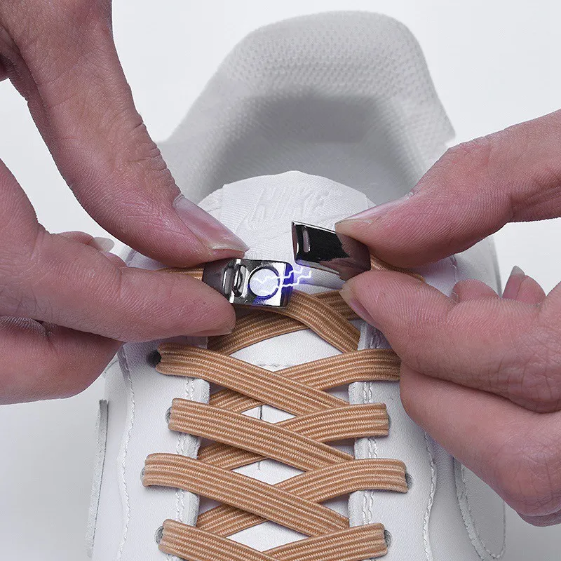 Быстроэластичная Магнитная застежка на шнуровке Без шнурков для обуви для взрослых детей унисекс спортивные туфли со шнурками высококачественная металлическая пряжка