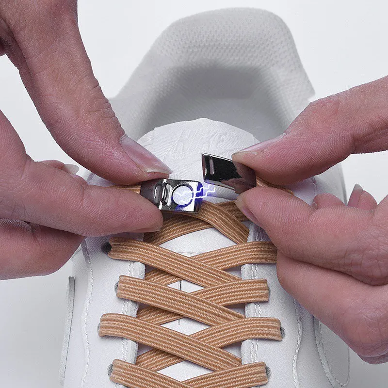 

Fast Elastic Magnetic Closure Lace-up Without Laces for Shoes for Adult Kids Unisex Shoelace Sneakers High quality metal buckle