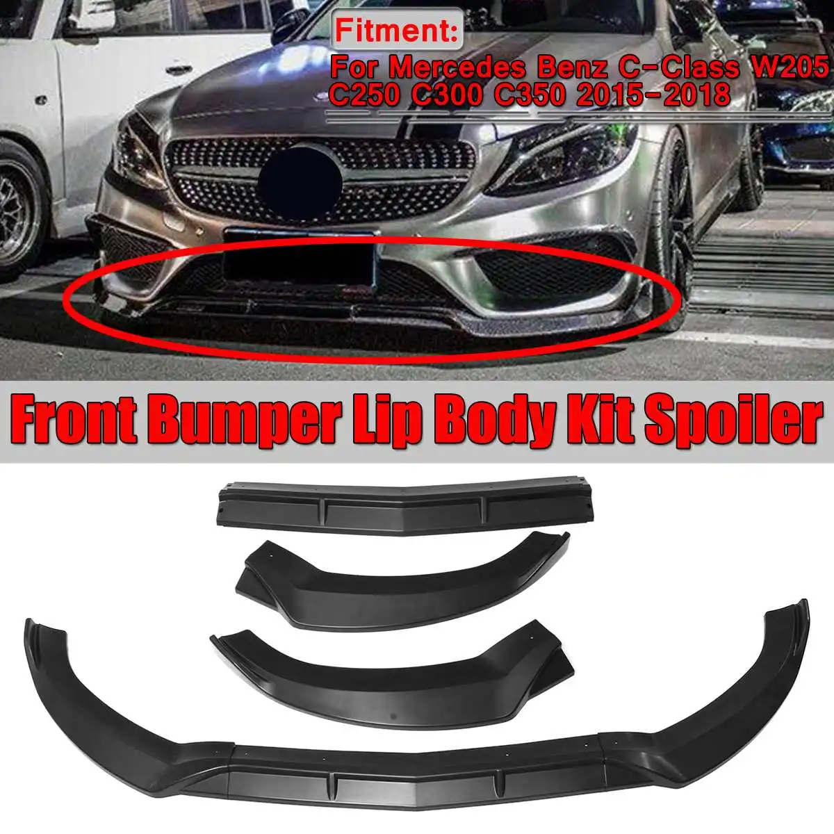 UPSM Front Left Bumper Chrome Trim Molding Fit For Mercedes-Benz W205 C300 2015 2016 2058851374