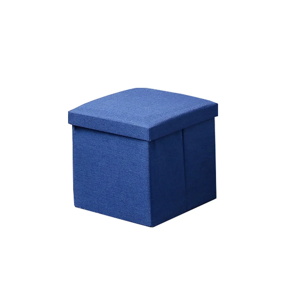 Simple Fabric Storage Storage Stool Folding Shoe Bench Footstool Can Sit  With Lid Storage Box Stool 30*30*30cm/40*25*25cm - AliExpress