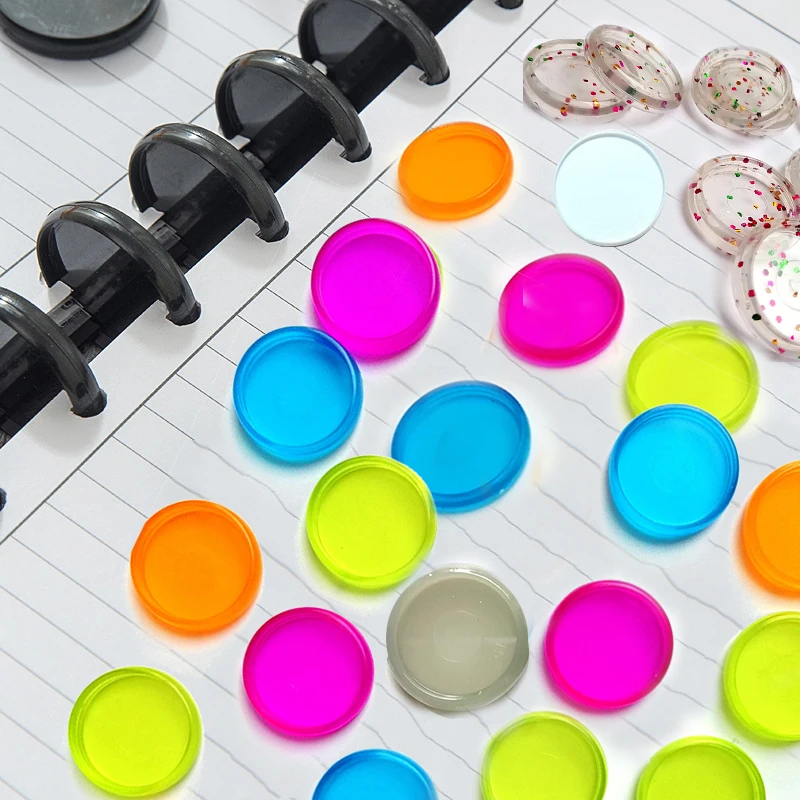 

6Pcs Colorful Notebook Disc Loose Book Binding Ring Discs Arc Mushroom Hole Sequin Binder Ring Buckle Office Disc-binding Supply