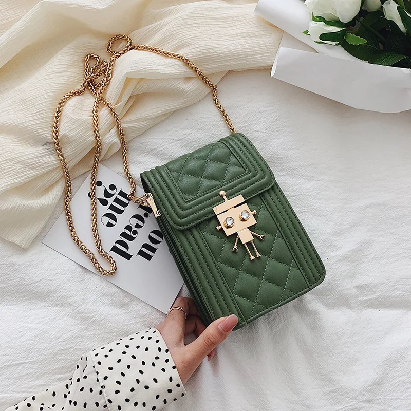 Bag Women's 2019 New Style Korean style Fashion Bag with Chain PU