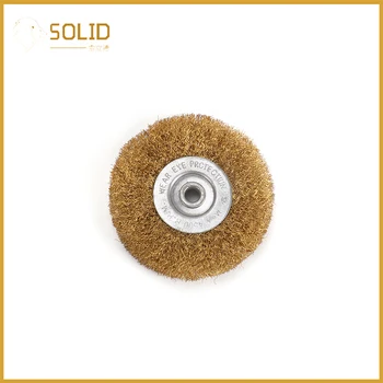

Brass Wire Flat Brush Whee for Bench Grinder Rust and Paint Removal, Cleaning and Surface Polishing 1Pc 3" - 10"