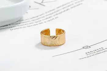 

100% Authentic 925 Sterling Silver Fine Jewelry Champagne GOLD foil Band Ring TLJ924