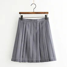 Летние японские JK Форма юбка больших размеров сплошной цвет молодая девушка, студентка Свободная юбка с завышенной талией, плиссированные юбка для школьной формы юбка