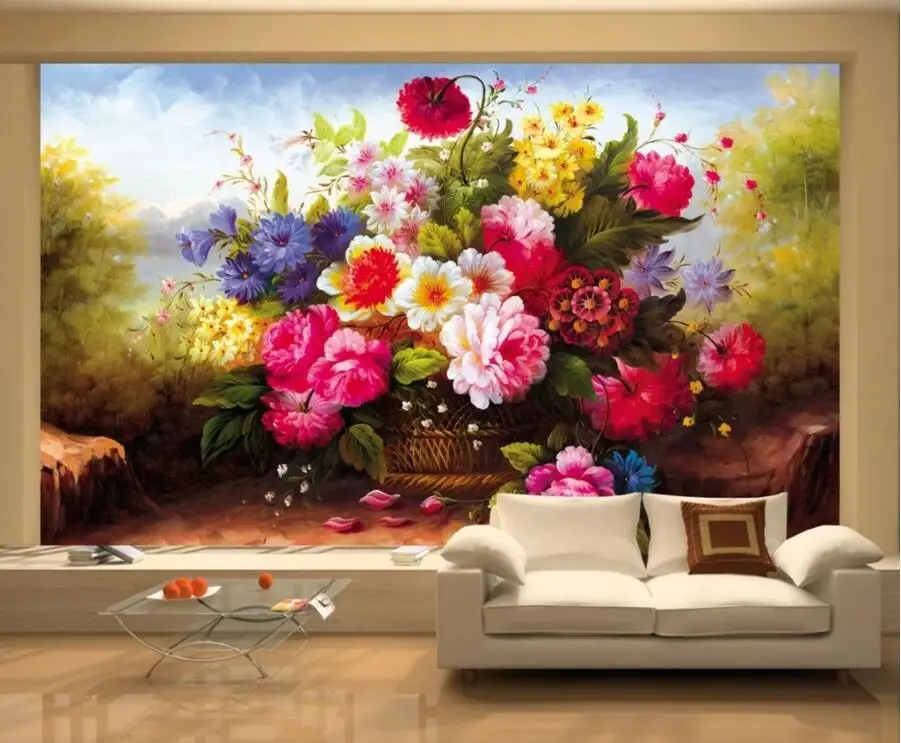 

WDBH Custom photo 3d wallpaper Hand drawn realistic HD still life flowers room home decor 3d wall murals wallpaper for walls 3 d