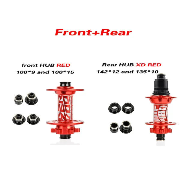 front rear XD red KOOZER MF480 Передняя, Задняя Ступица комплект 2/4 подшипники 24T Ratchet 32 отверстия Quick Release через мост горный велосипед для детей 8, 9, 10, 11, S - Цвет: front rear XD red