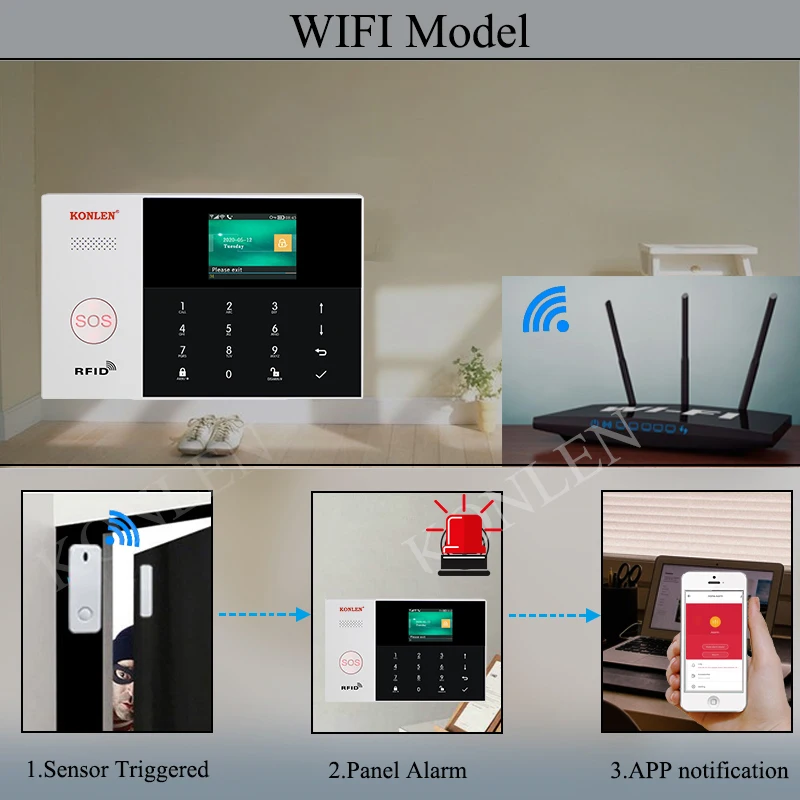 Alarma Hogar WiFi +gsm Castellano sin cuotas para casa. Facil instalación.  Asistencia telefónica en Castellano. App con Control Remoto SMS. Tuya Smart  y Smart Life. Protección Seguridad (Kit 5) : : Bricolaje