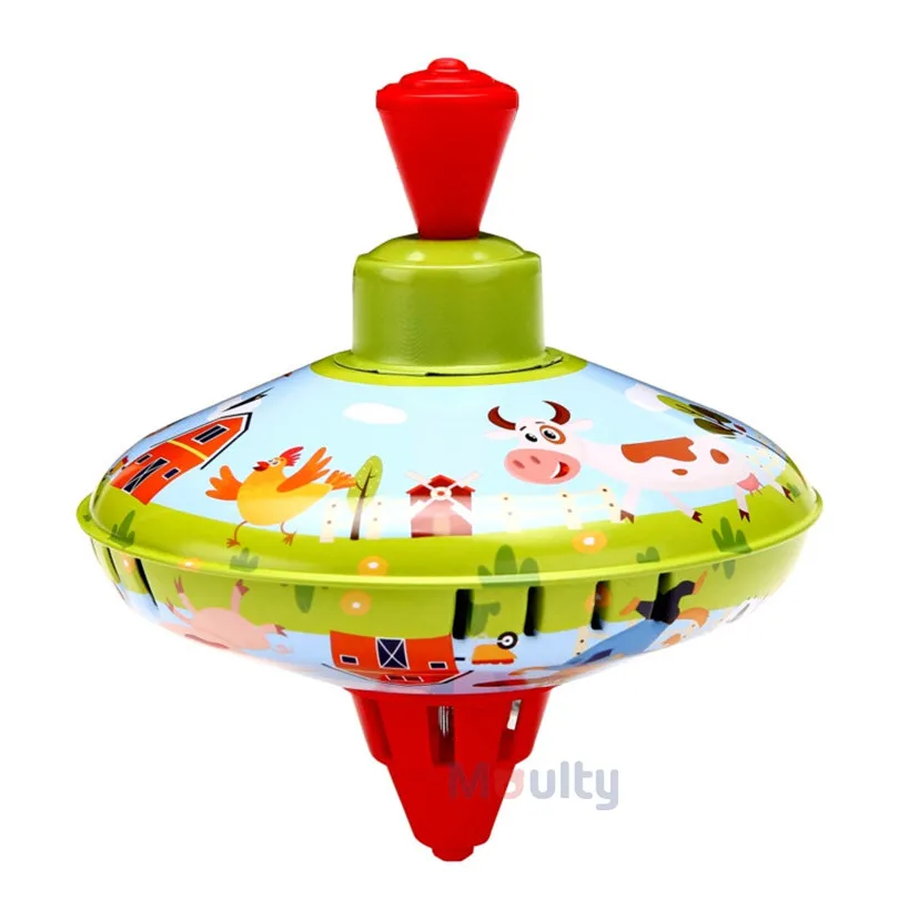 Moulty Classic Spinning Tin Top Toy Children Educational Toy Interactiv for Children Toy Gift for Kids