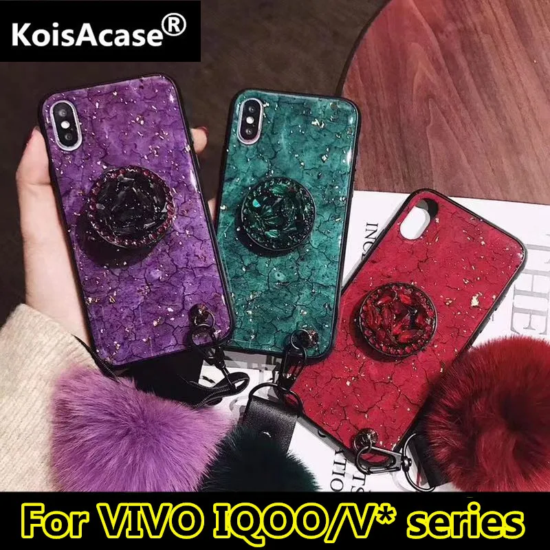 Koisacase Luxury Epoxy Green Purple Phone Case For Vivo V3 Max V11i V11 V15 Pro Z5x Z5 Iqoo Neo Nex Ud Hair Ball Soft Cover Fitted Cases Aliexpress