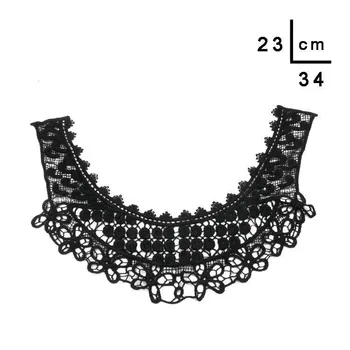 

2pcs Black Embroidered Lace Luxury Dress Collar Applique Sewing on And Embellishments