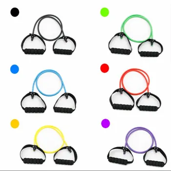

Fitness Elastic Resistance Bands Yoga Spring Pull Rope Cable Foam Handle Elastic String Exercise Tubes Elastic Workout BandsSQ 2