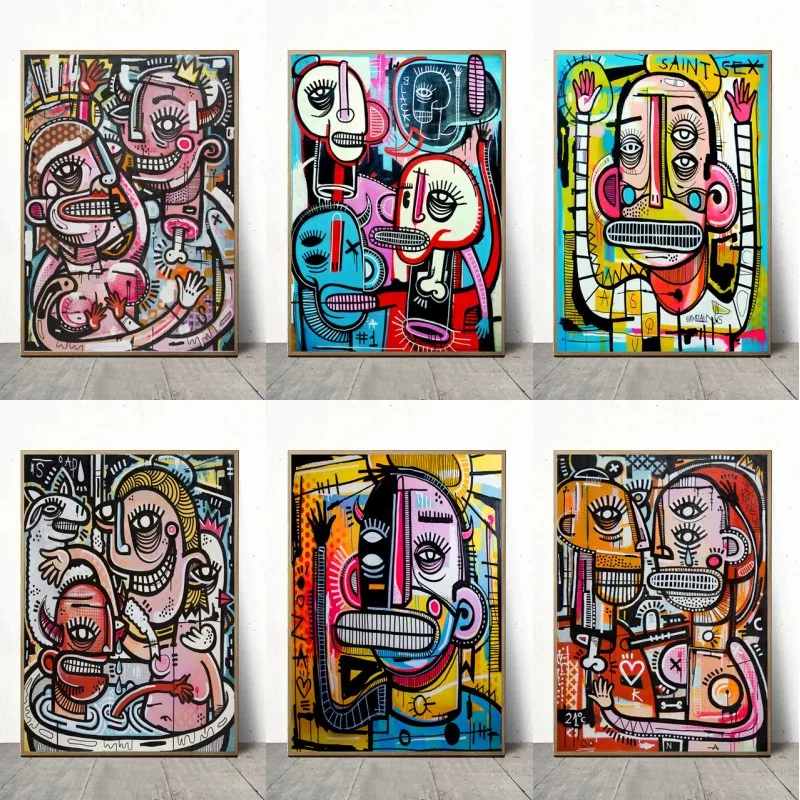 

Abstract Colorful Graffiti Street Art Joachim Canvas Painting Wall Art Pictures for Living Room Bedroom Home Decoration