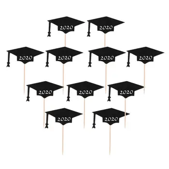 

24pcs Cake Topper Graduation Decorative Party Supplies Cupcake Picks Cake Topper Fruit Insert for Decor Graduation Party