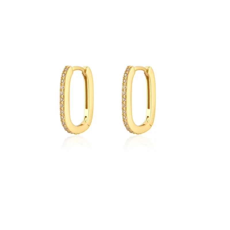 VENTFILLE 925 Stamp Silver Gold Color Hoop Earrings for Women Girl