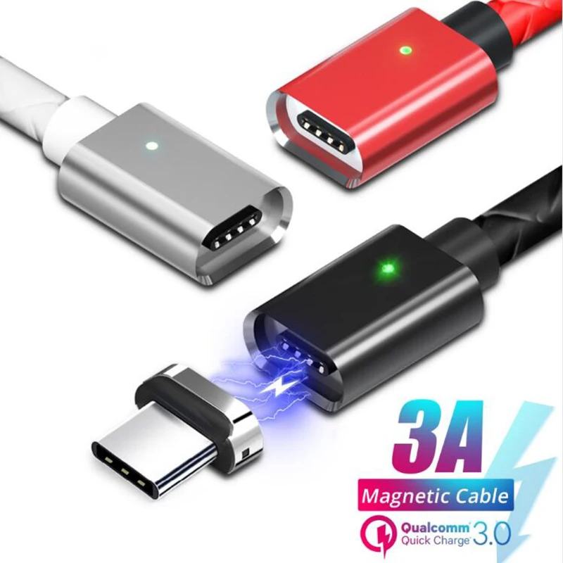 

Micro USB Magnetic Cable Magnet Quick Charge 3A USB Type C Cables 1m 2m Android Wire Mobile Phone Fast Charging Data Cord