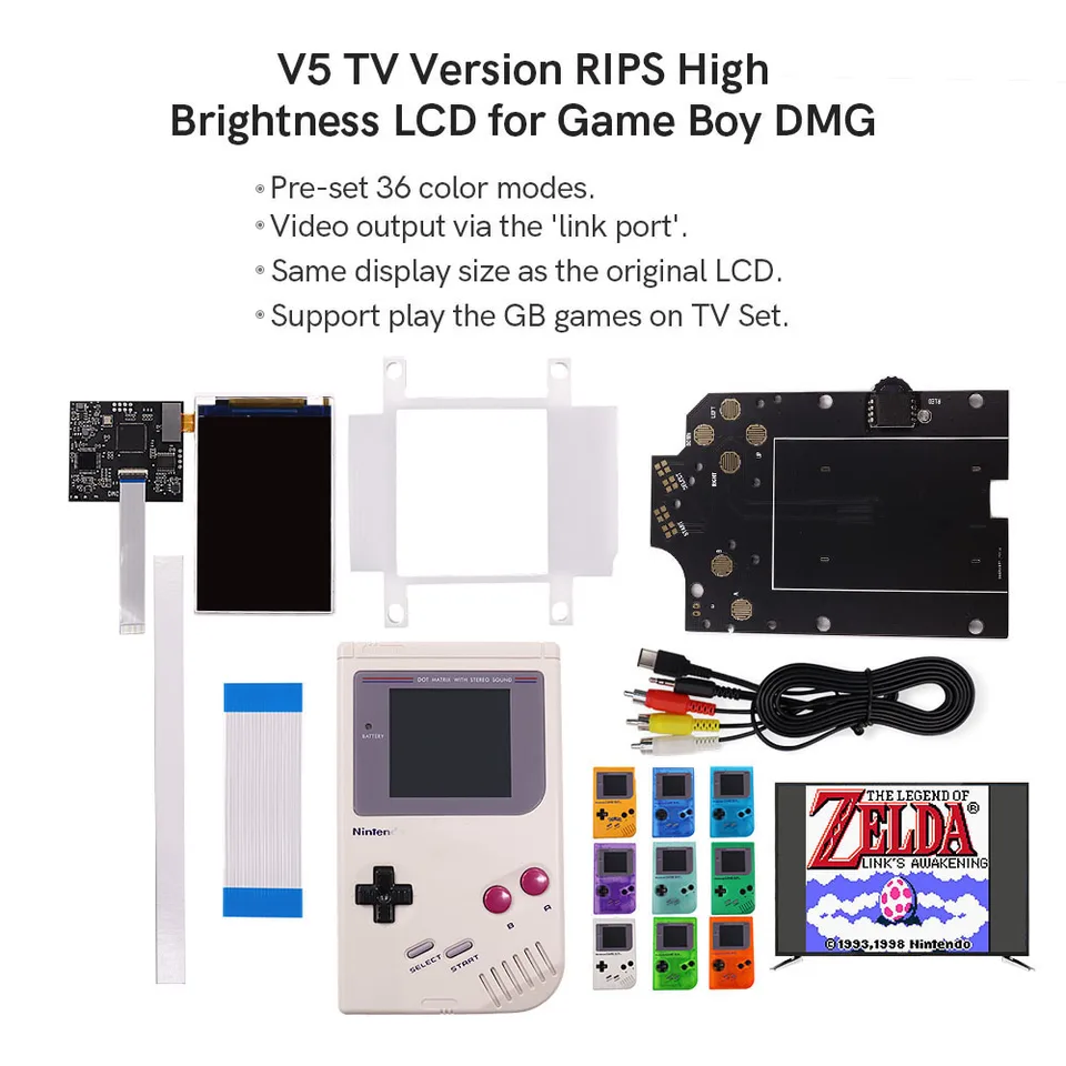 KIT LCD RETROILLUMINAZIONE Pixel GameBoy Color Q5 IPS Per Console - Foto 11