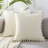 Soft Velvet Cushion Cover with Pompom Ball White Yellow Blue Pillow Cover Bedroom Sofa Decoration Pillow Cases 30x50cm/45x45cm ► Photo 1/6